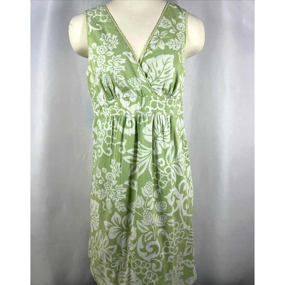 Bass G.H. Bass & Co Vintage‎ Women's Green 100% Cotton Floral Dress Size 10